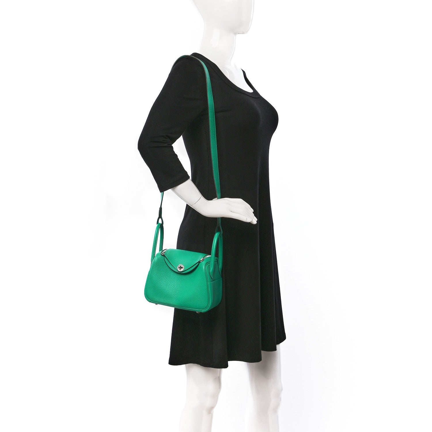 Hermes Taurillon Clemence Mini Lindy 20 Menthe 2 of 9