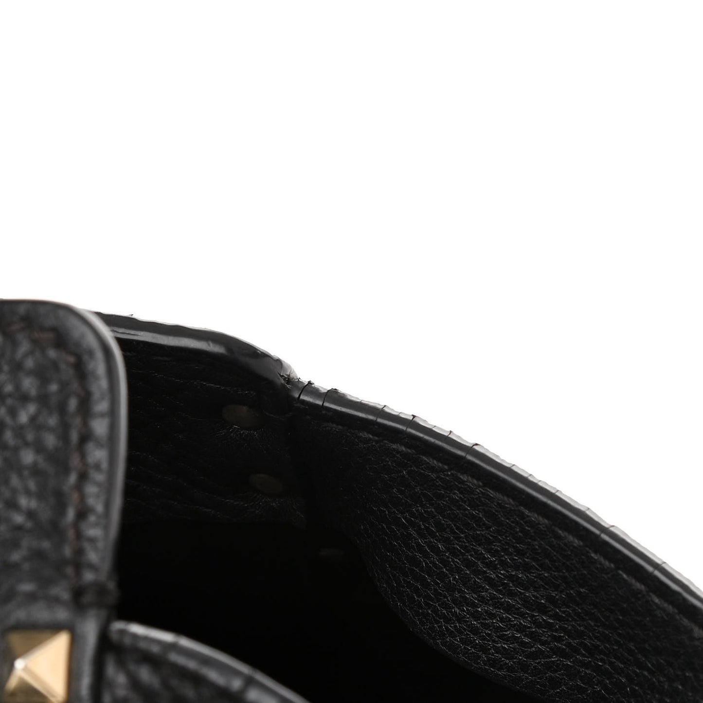 Pebbled Calfskin Medium Rockstud Tote Black