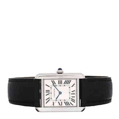 Cartier Stainless Steel Alligator 24mm Tank Solo Quartz Watch 2 of 4