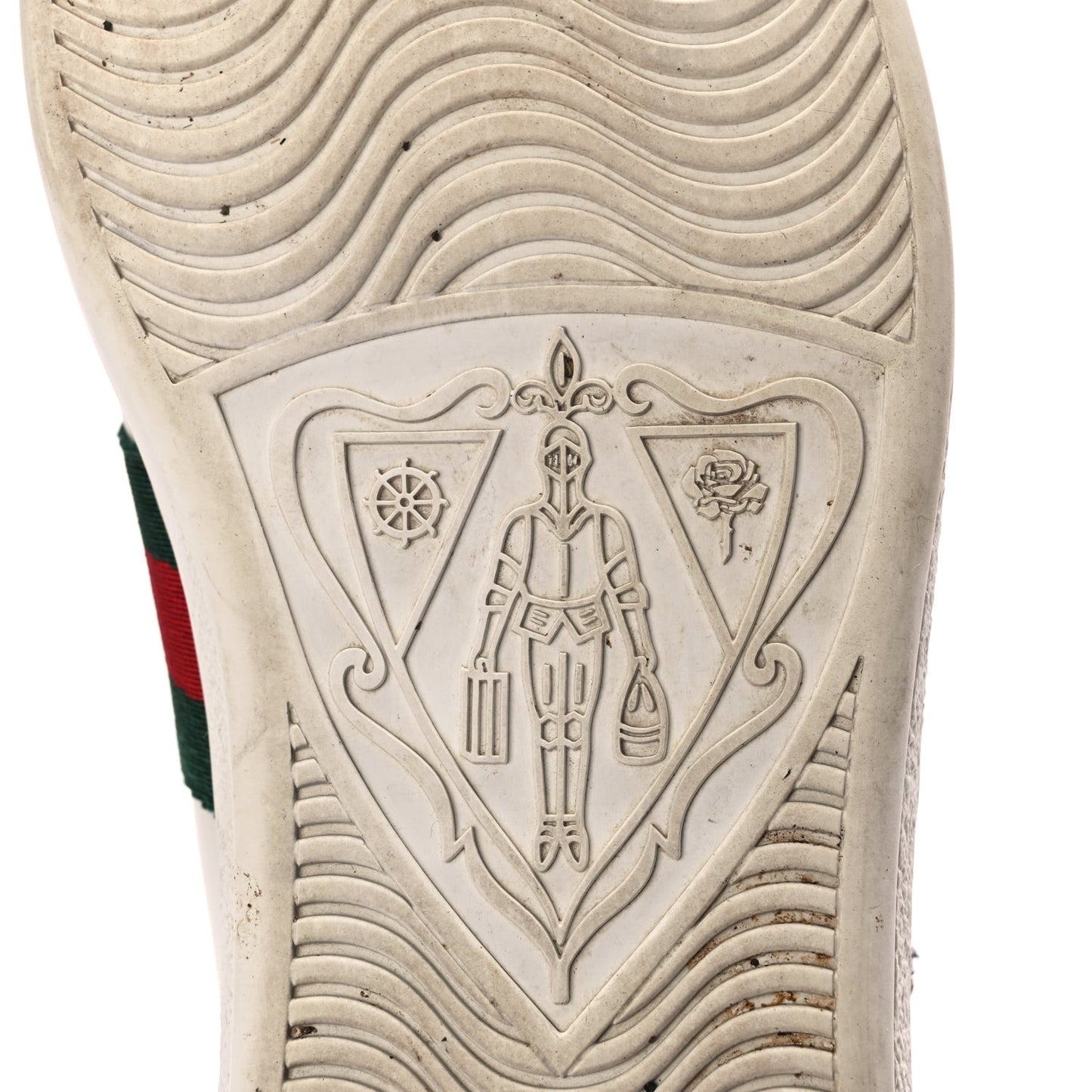 Calfskin Web Studded Womens Arrow Ace Sneakers 39 White