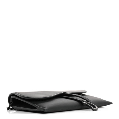 Christian Dior Ultra Matte Calfskin Saddle Chain Wallet Pouch Black 5 of 7