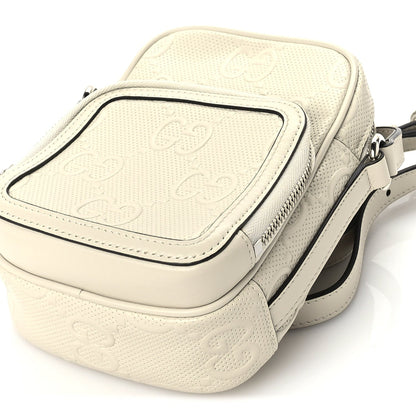Gucci Calfskin GG Tennis Embossed Mini Double Zip Messenger Bag Mystic White 8 of 8