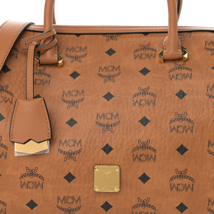 MCM Visetos Medium Boston Bag Cognac 7 of 11