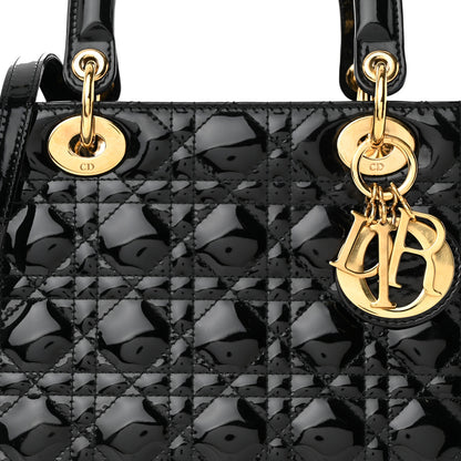Christian Dior Patent Cannage Medium Lady Dior Black 8 of 12