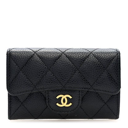 Chanel Caviar Quilted Flap Card Holder Wallet Black 1 of 7