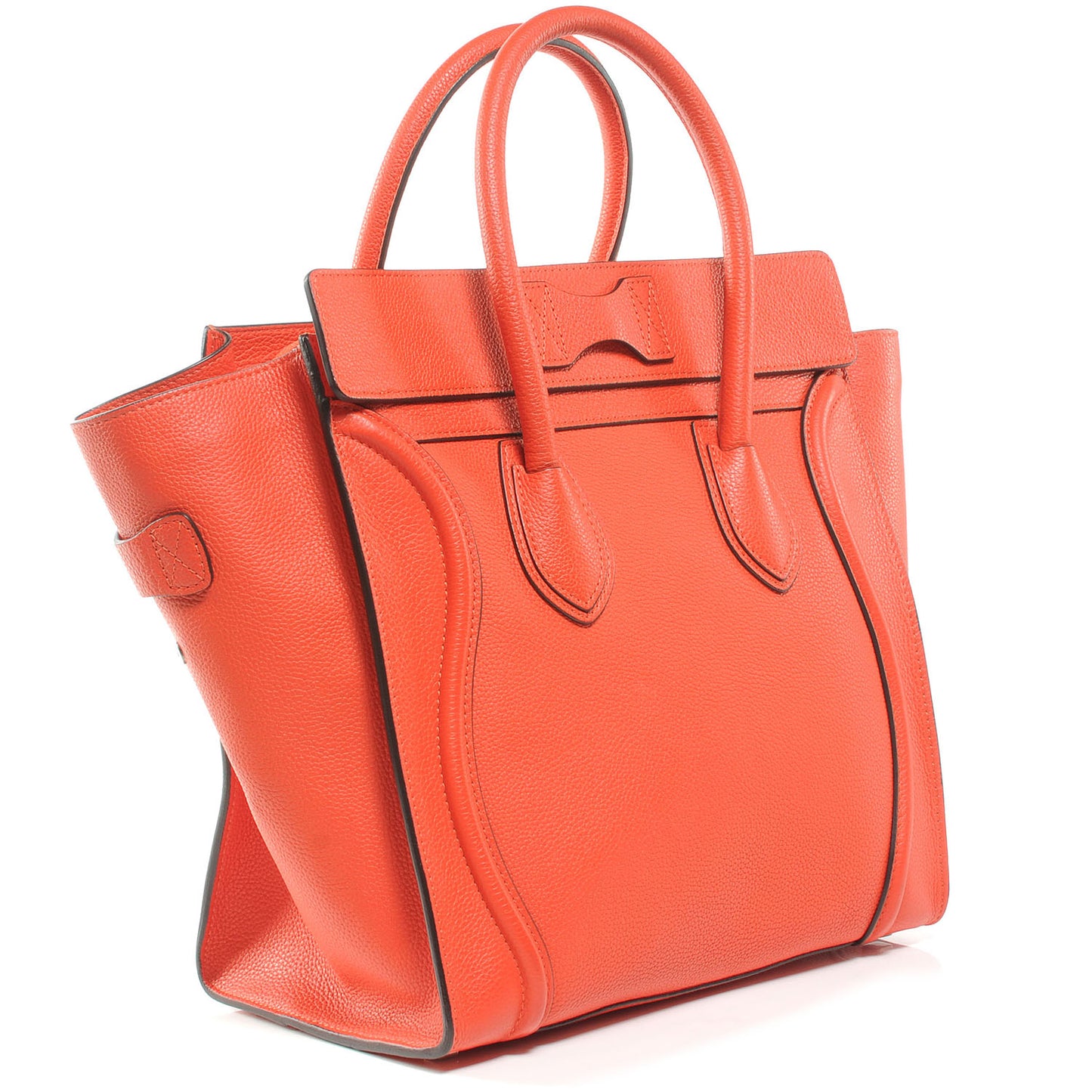 Drummed Calfskin Mini Luggage Bag Vermillion