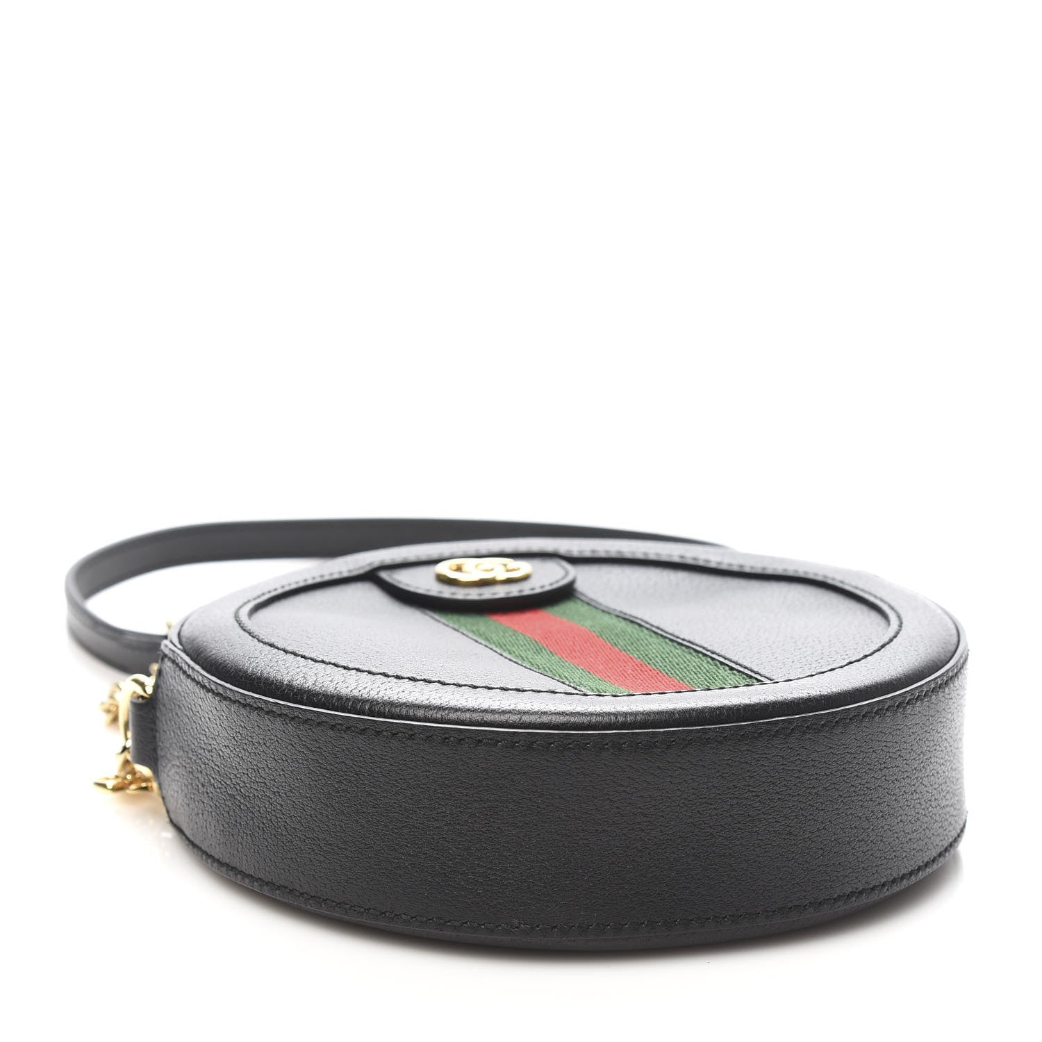Gucci Grained Calfskin Web Mini Ophidia Round Shoulder Bag Black 4 of 10