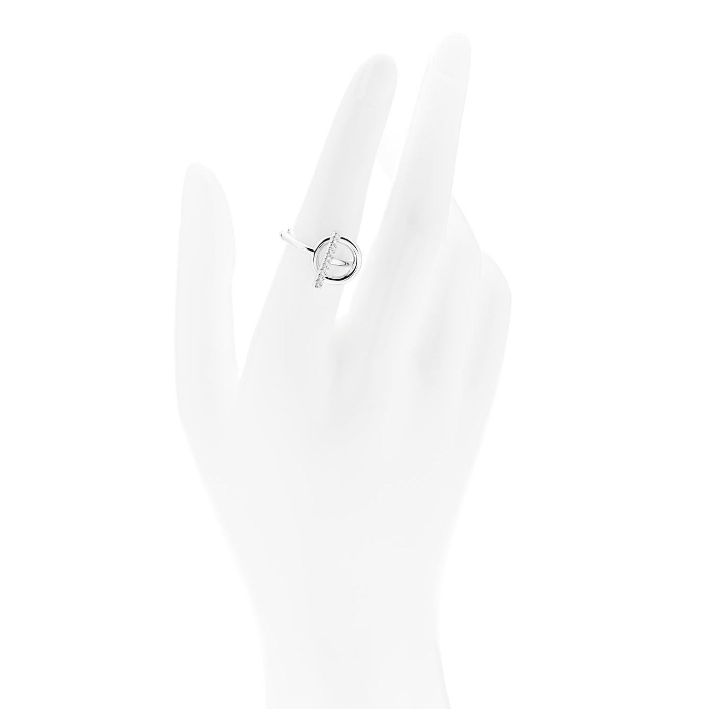 18K White Gold Diamond PM Echappee Ring 52 6