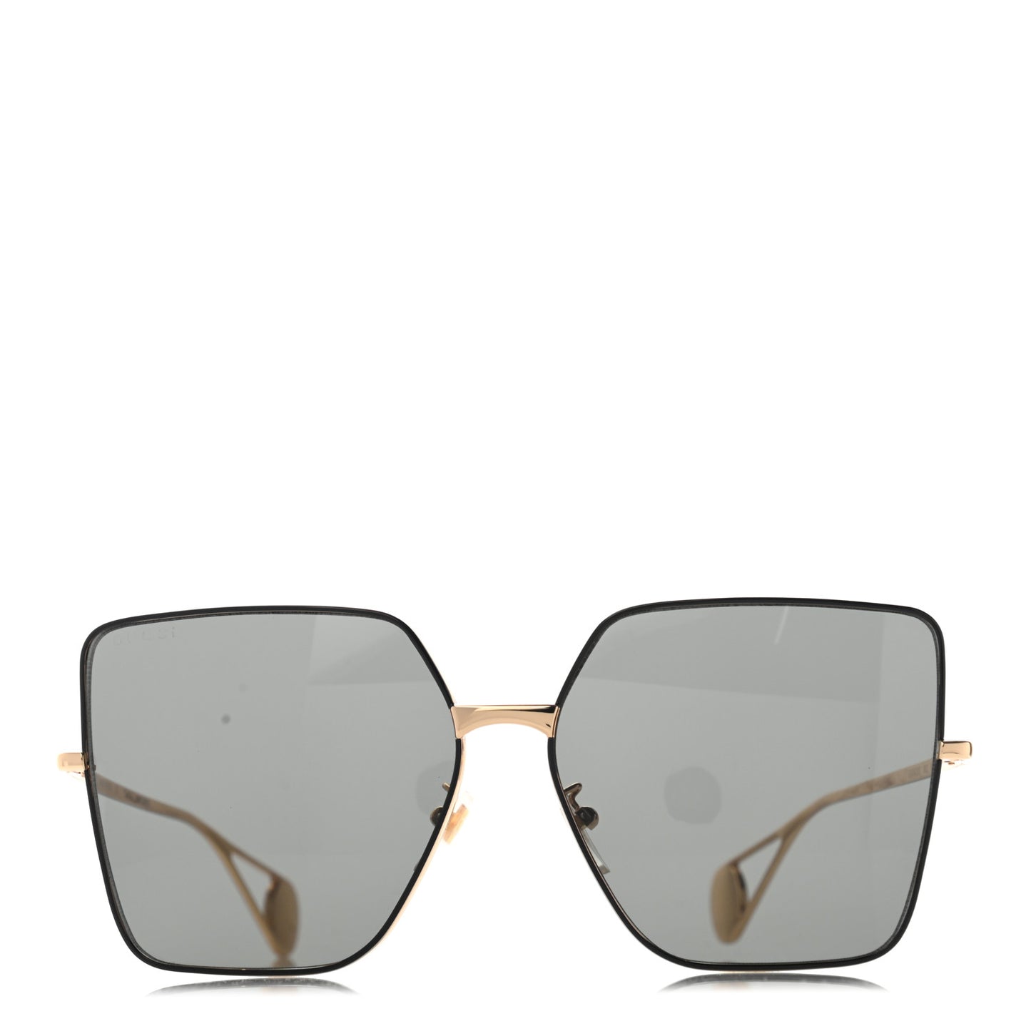 Square Frame GG0436S Sunglasses Black Gold