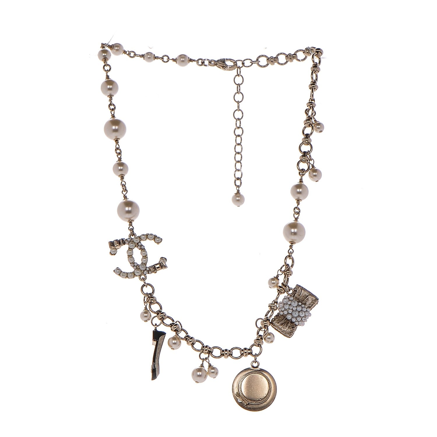 Chanel Pearl CC Charm Short Necklace Gold 3 of 5