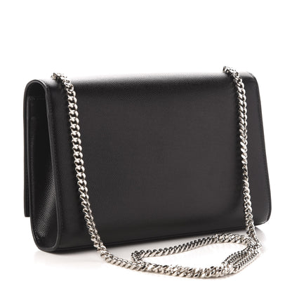 Saint Laurent Grain De Poudre Medium Classic Monogram Kate Satchel Black 3 of 10