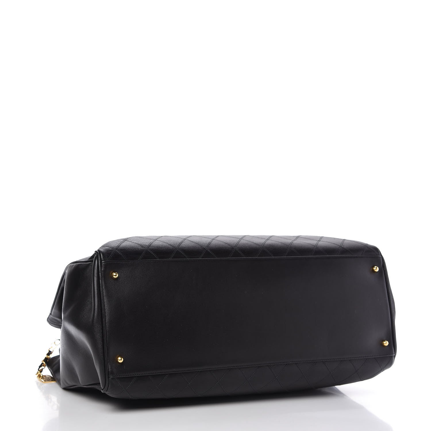 Chanel Calfskin Stitched XL Weekender Black 4 of 12
