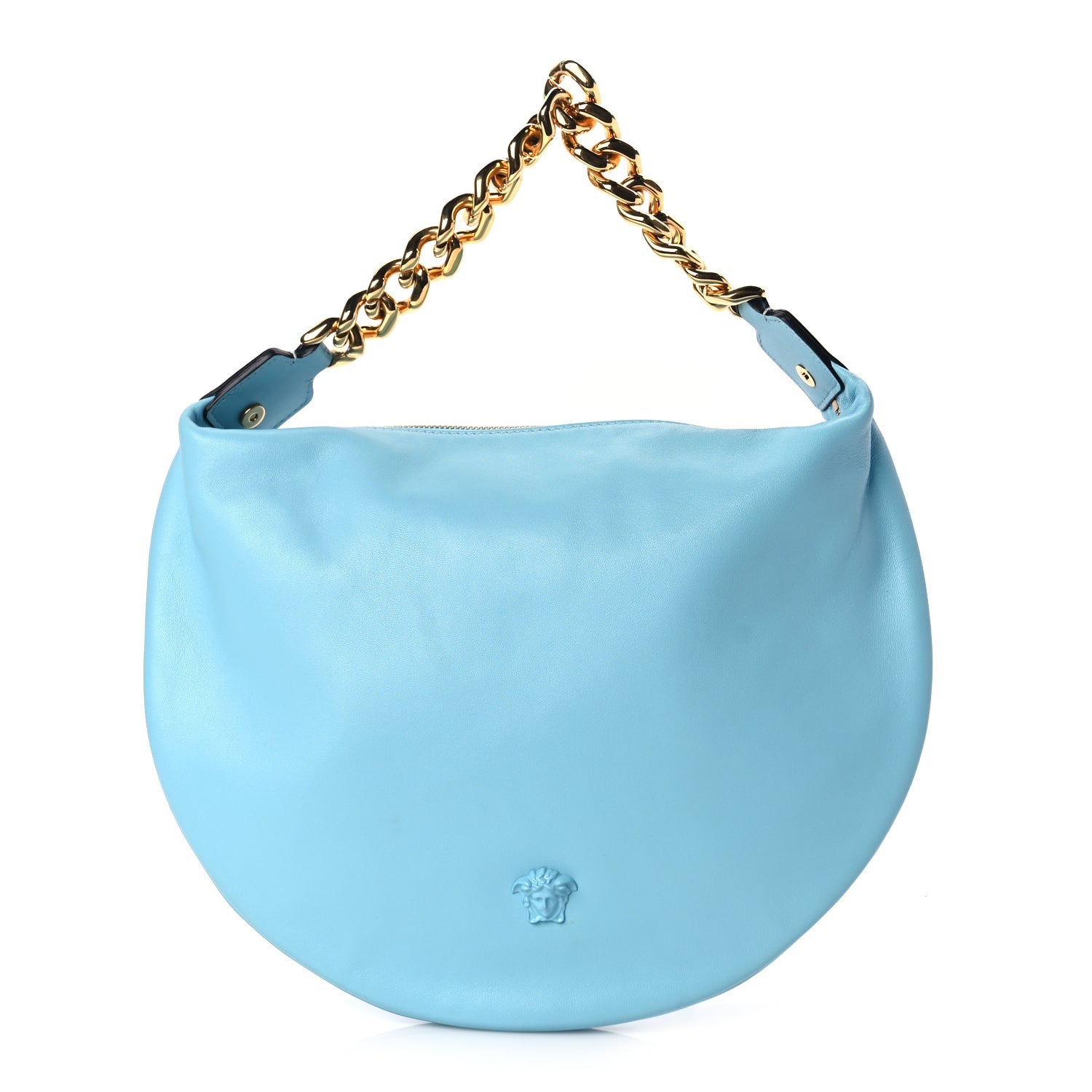 Versace Calfskin La Medusa Chain Hobo Baby Blue 1 of 8