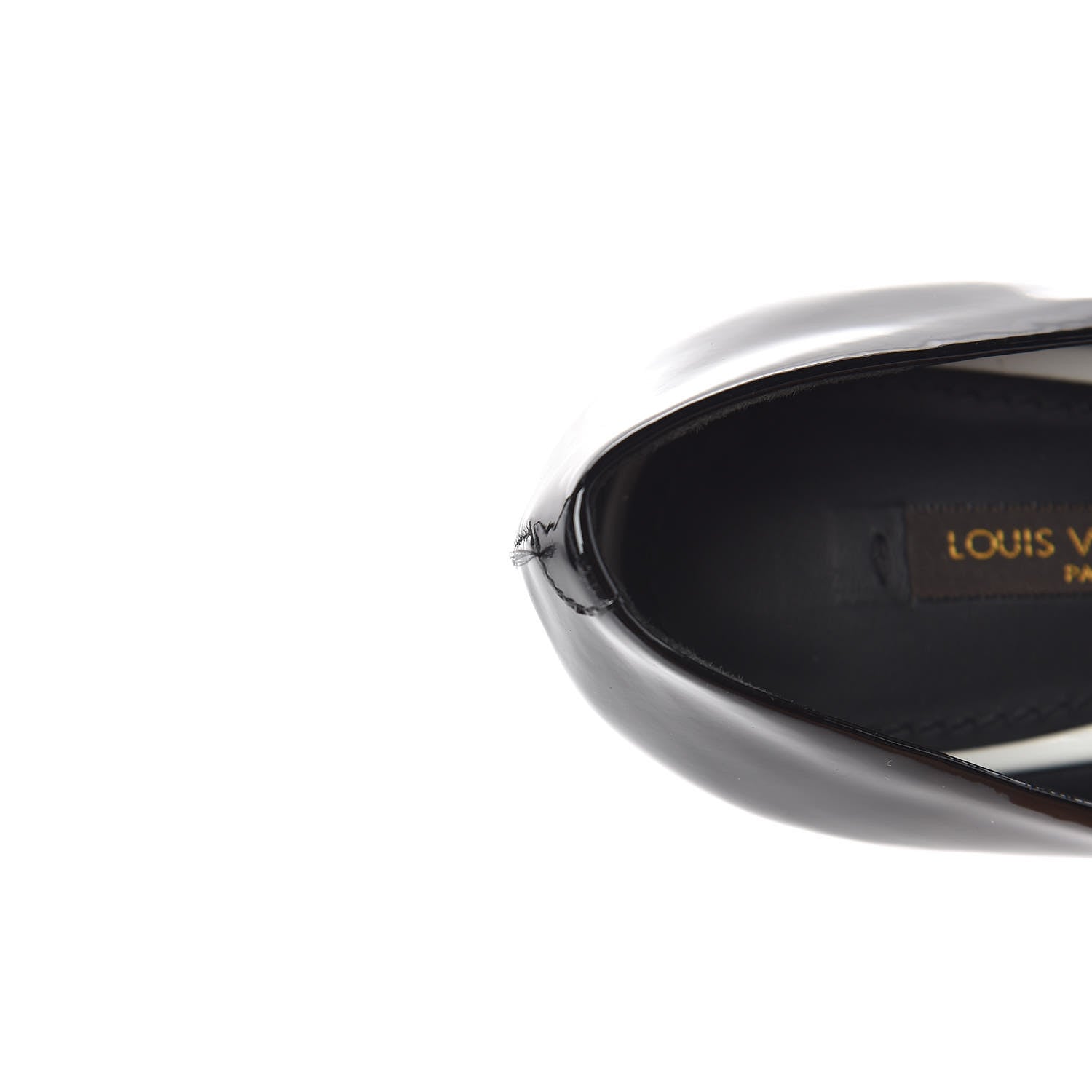 Louis Vuitton Patent Calfskin Eyeline Open Toe Pumps 36.5 Black 11 of 12