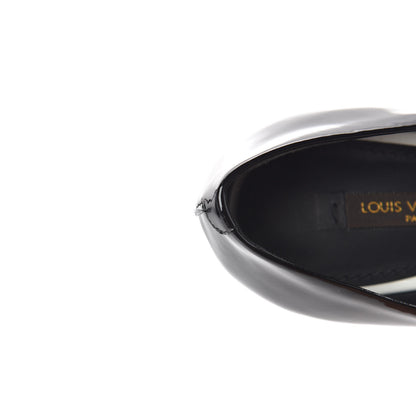 Louis Vuitton Patent Calfskin Eyeline Open Toe Pumps 36.5 Black 11 of 12