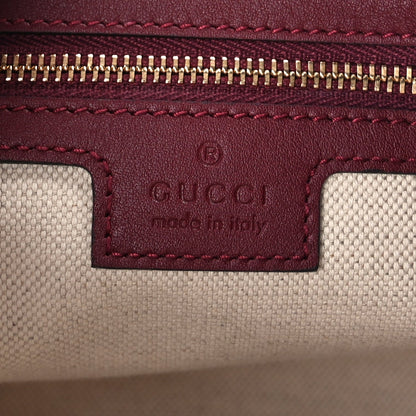 Gucci GG Monogram Textured Dollar Calfskin Web Small Ophidia Top Handle Bowler Bag  Rosso Ancora 5 of 8