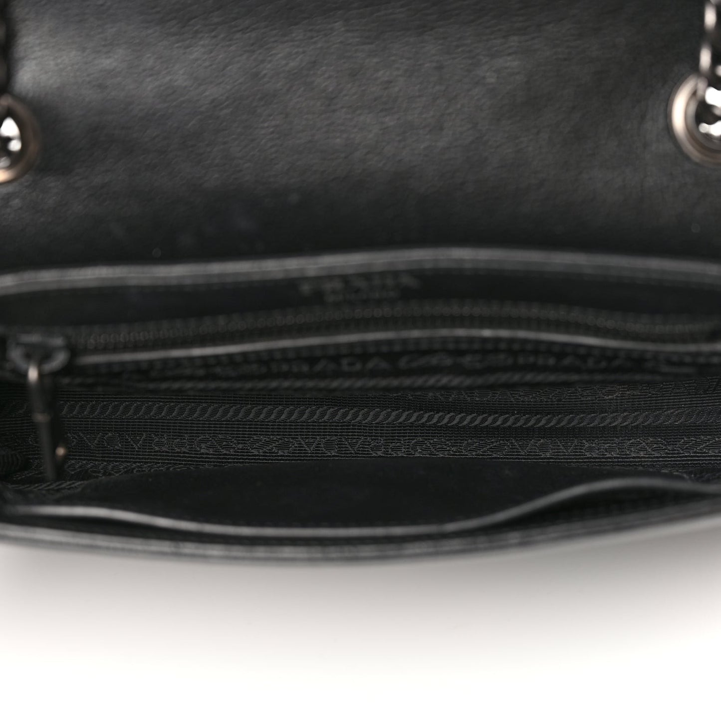 Glace Calfskin Studded Crossbody Black White