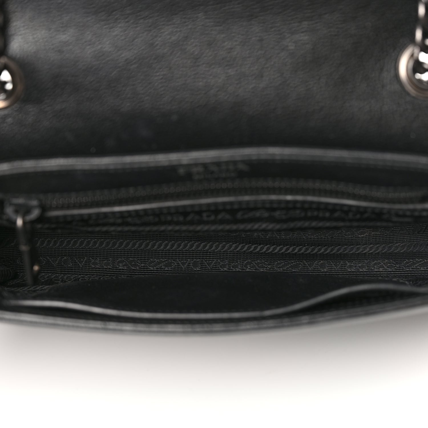 Prada Glace Calfskin Studded Crossbody Black White 4 of 9