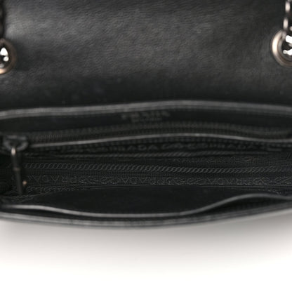 Prada Glace Calfskin Studded Crossbody Black White 4 of 9