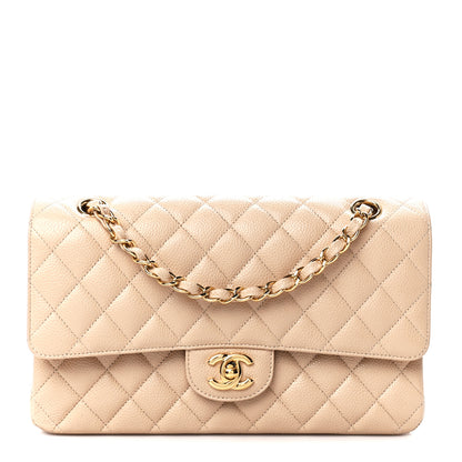 Chanel Caviar Quilted Medium Double Flap Beige 1 of 12