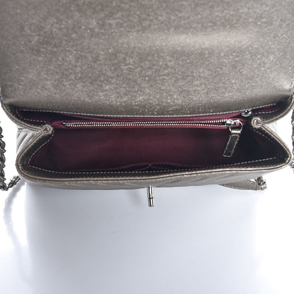 Chanel Metallic Caviar Chevron Quilted Small Coco Handle Flap Light Gold 6 of 9