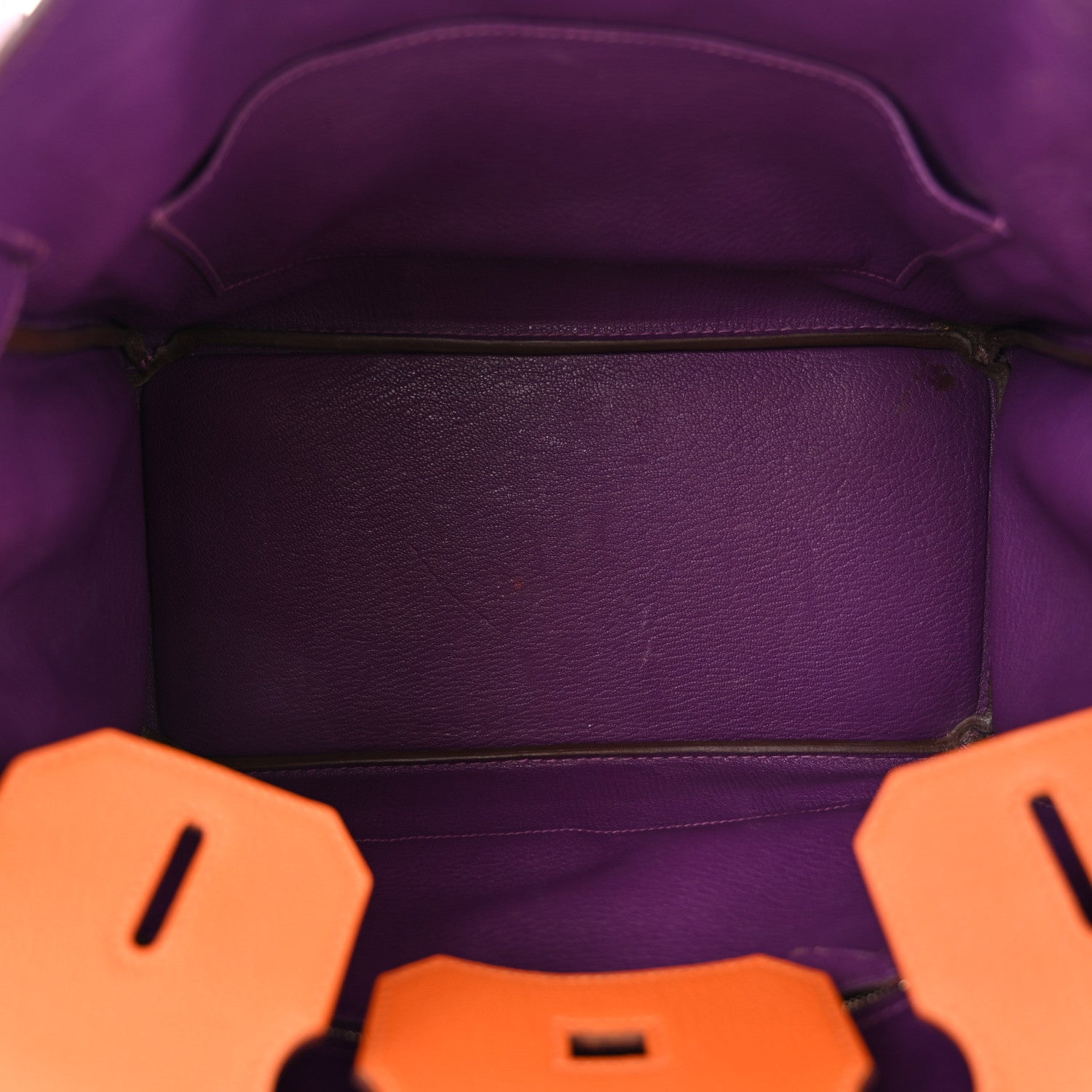 Hermes Chevre Horseshoe Birkin 30 Rose Shocking Violet Orange 5 of 11