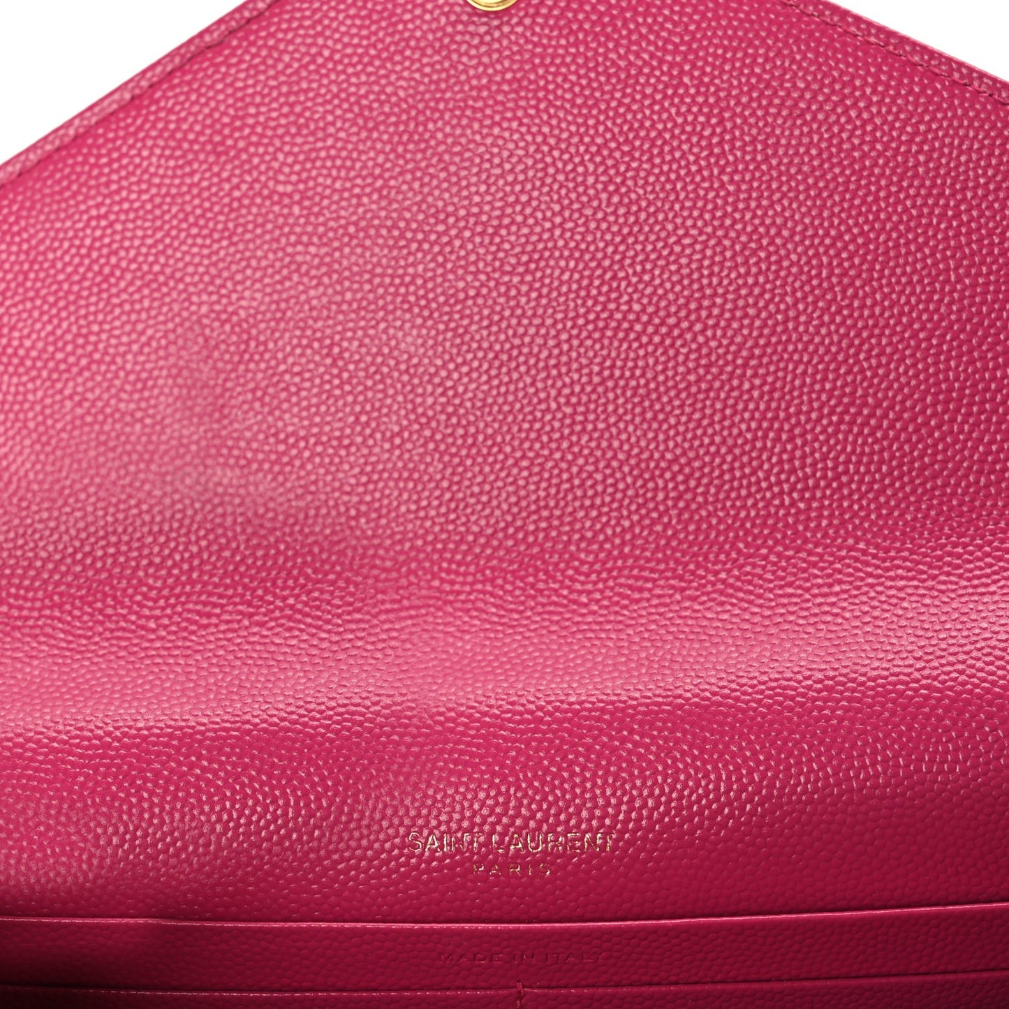 Grain De Poudre Matelasse Chevron Monogram Envelope Chain Wallet Fresh Fuchsia