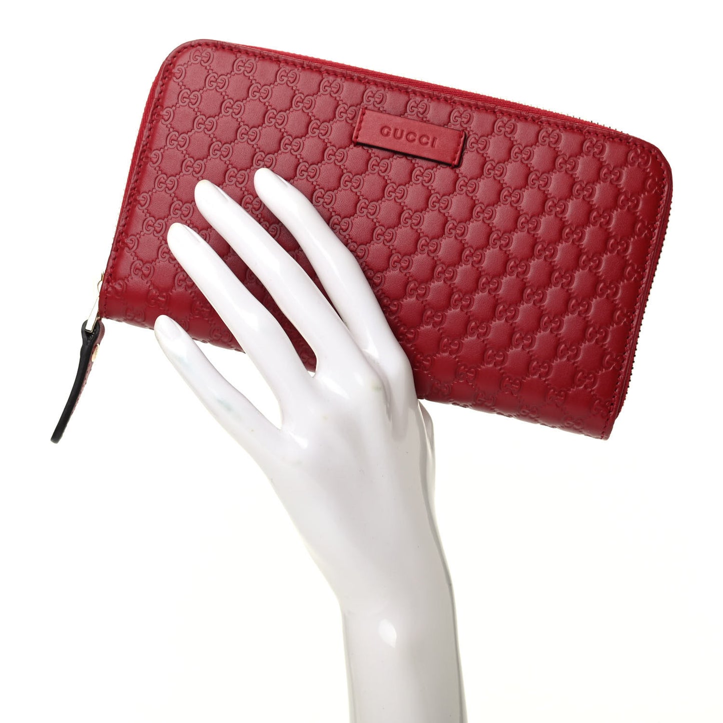 Microguccissima Zip Around Wallet Red