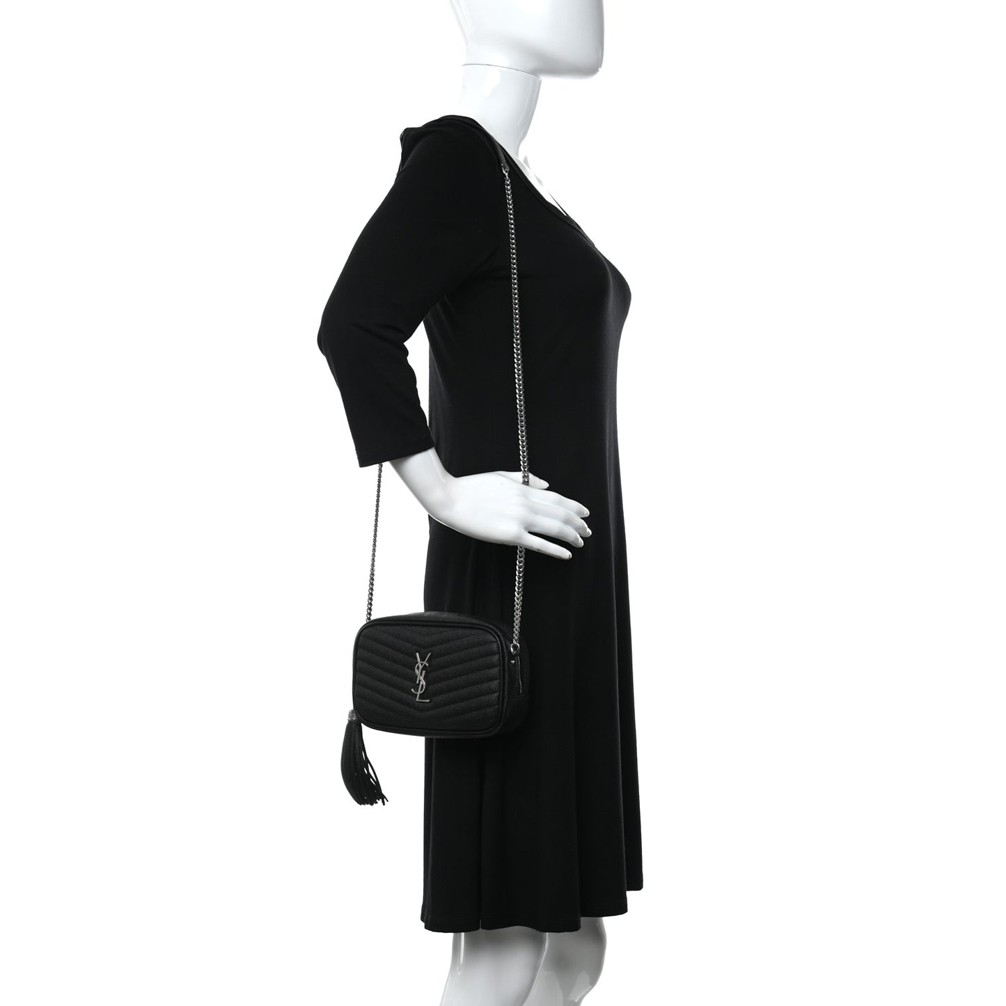 Grain De Poudre Matelasse Monogram Mini Lou Camera Bag Black