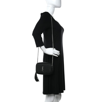 Saint Laurent Grain De Poudre Matelasse Monogram Mini Lou Camera Bag Black 2 of 8