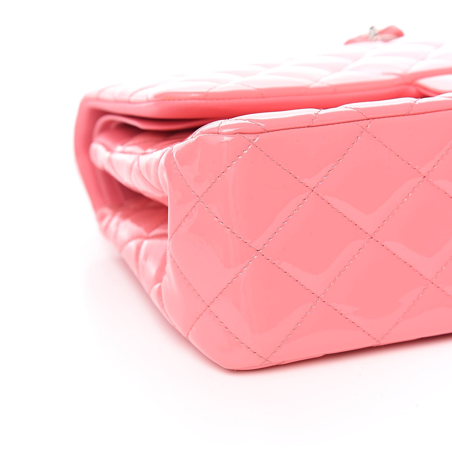 Patent Quilted Jumbo Double Flap Pink
