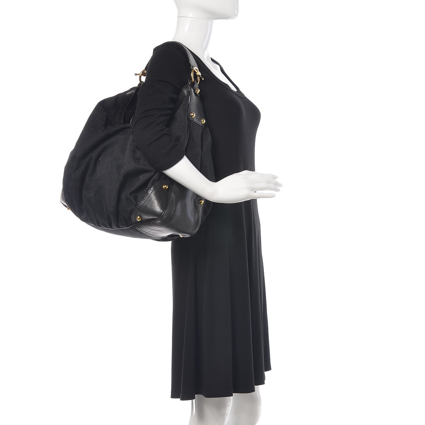 Monogram Large Jockey Hobo Black