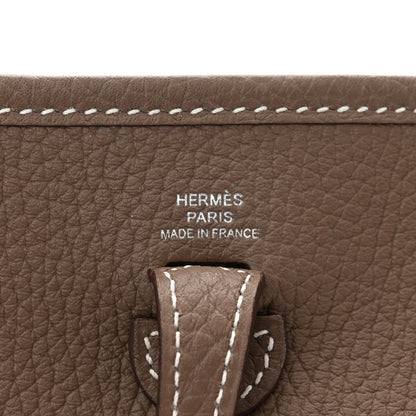 Hermes Taurillon Clemence Amazone Evelyne TPM Etoupe Bleu Indigo 6 of 11