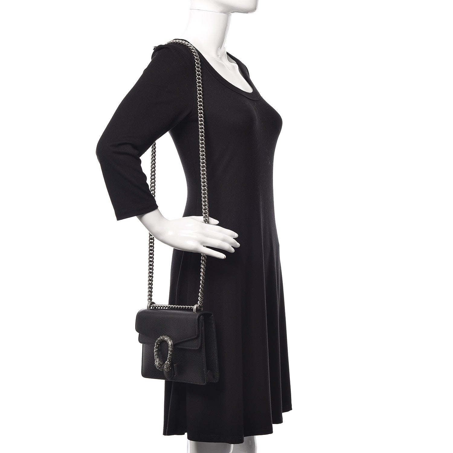 Gucci Calfskin Mini Dionysus Shoulder Bag Black 2 of 9