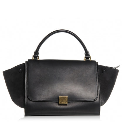Celine Calfskin and Suede Small Trapeze Navy Blue 1 of 7