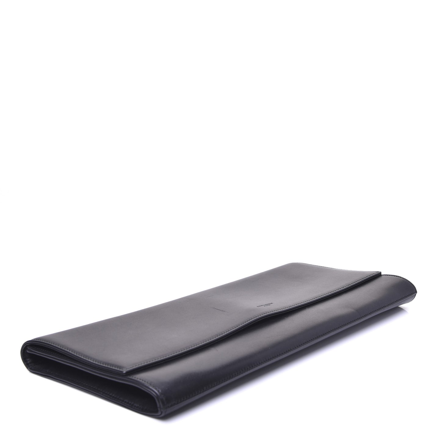 Calfskin Diagonal Clutch Black