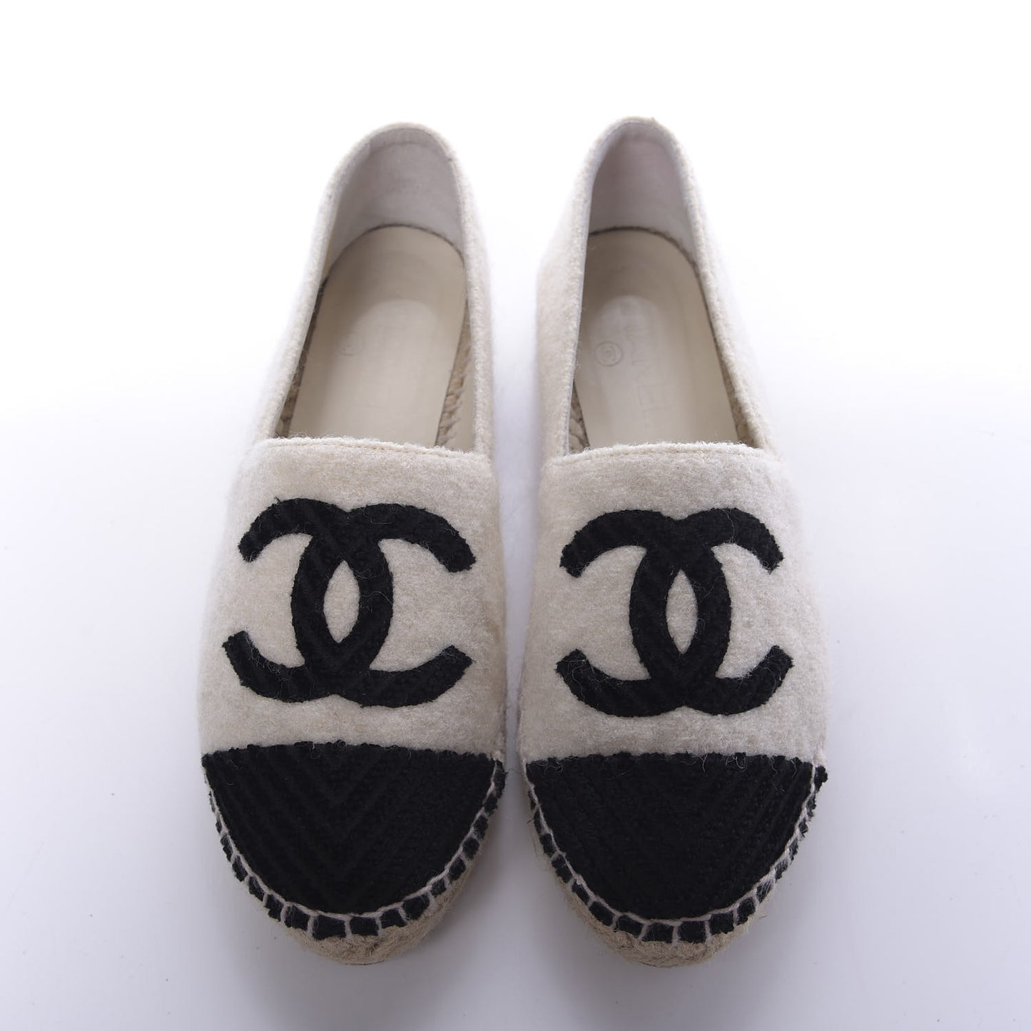 Wool CC Espadrilles 36 White Black