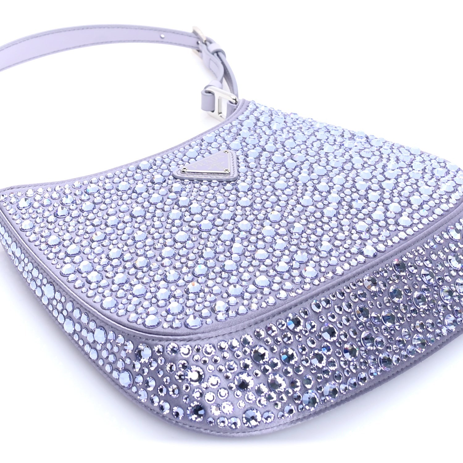 Prada Satin Crystal Cleo Adjustable Strap Shoulder Bag  Glicine 7 of 7