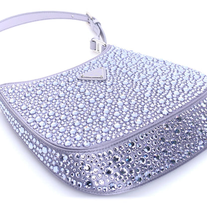 Prada Satin Crystal Cleo Adjustable Strap Shoulder Bag  Glicine 7 of 7