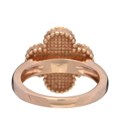 Van Cleef & Arpels 18K Rose Gold Diamond Vintage Alhambra Ring 50 5.5 4 of 5