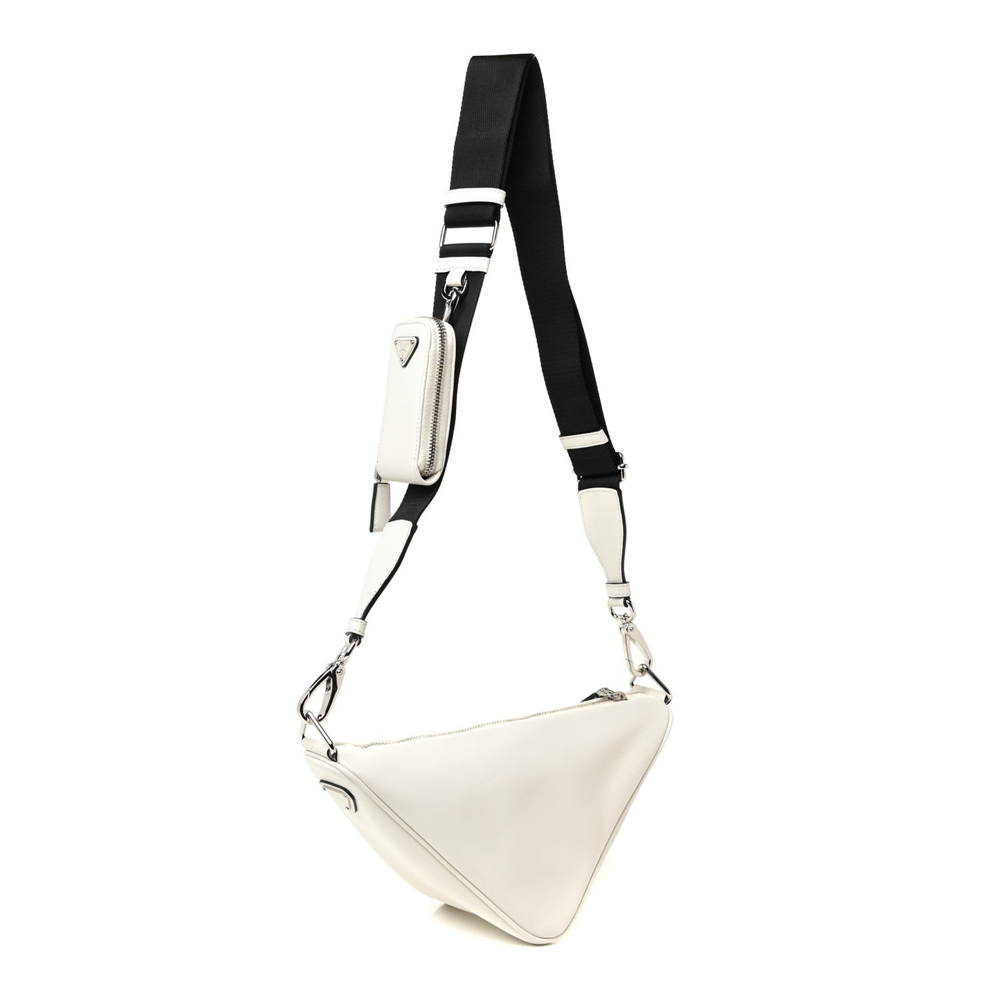 Grace Lux Triangle Shoulder Bag White