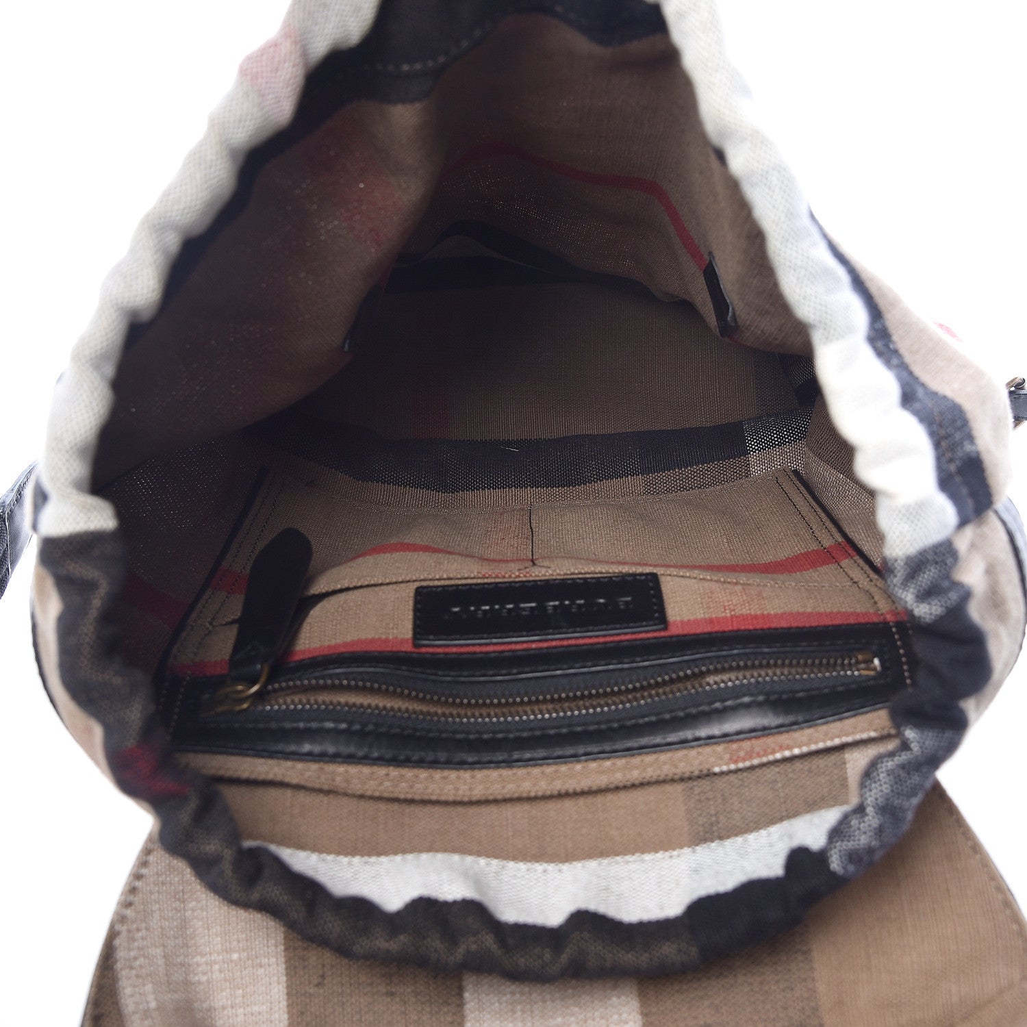 Burberry Canvas Mega Check Doran Backpack Black 5 of 9