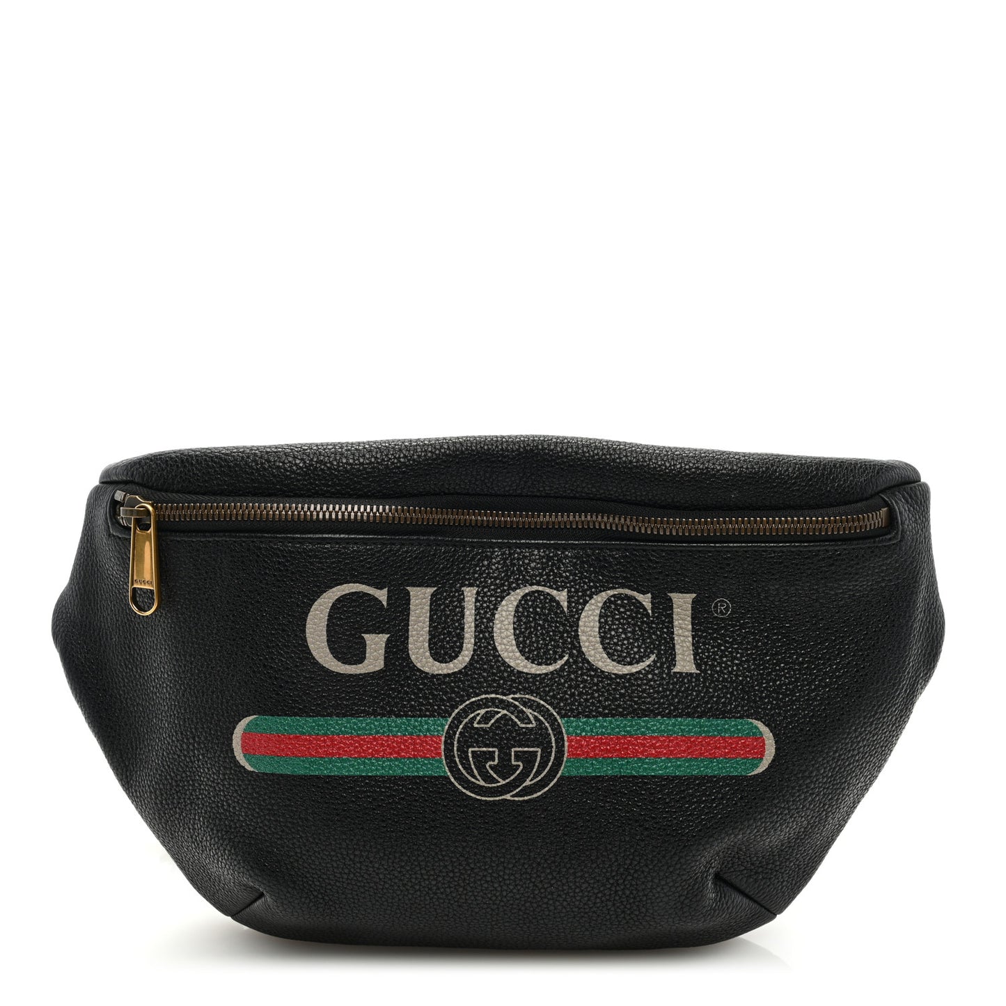 Grained Calfskin Logo Belt Bag Black