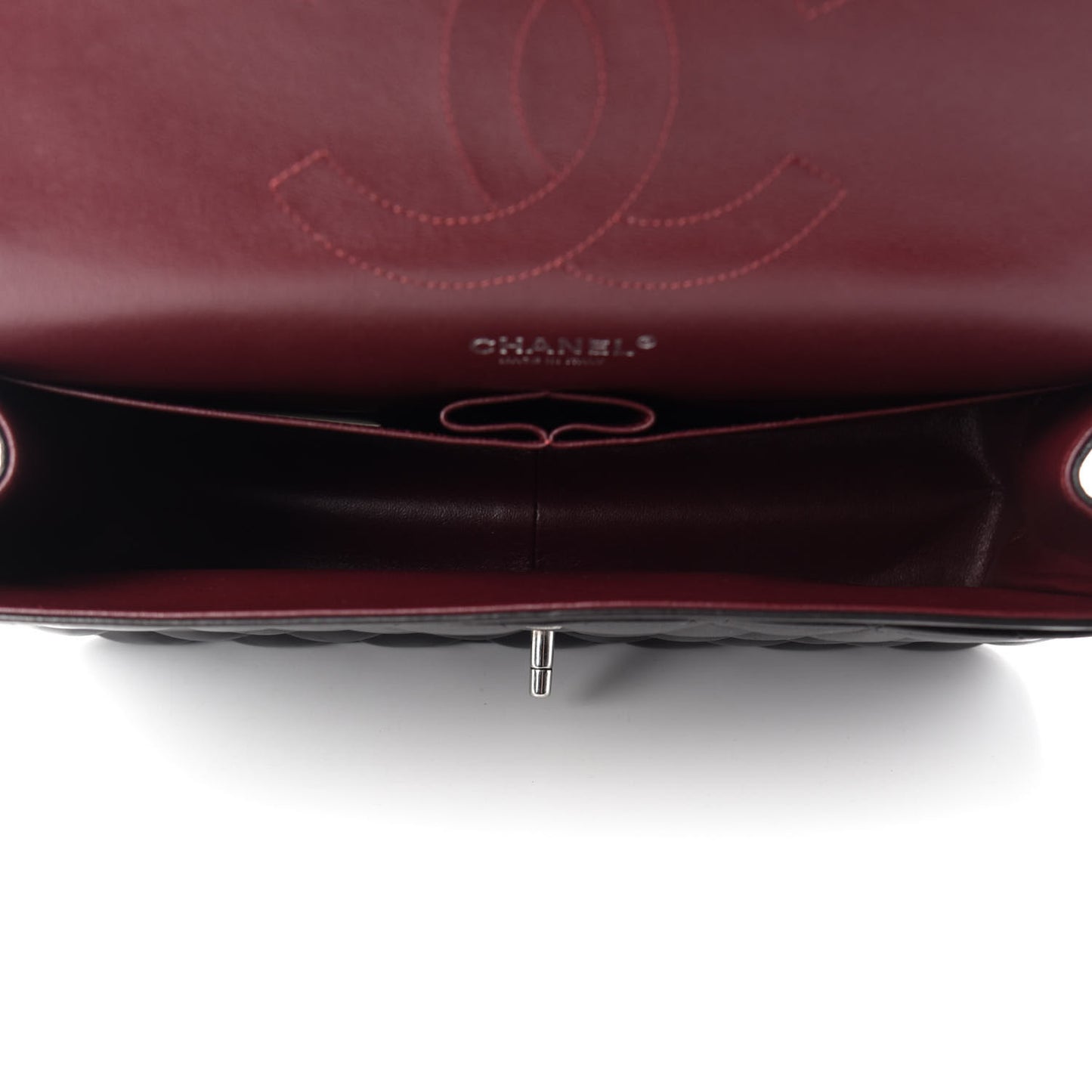 Lambskin Quilted Jumbo Double Flap Black