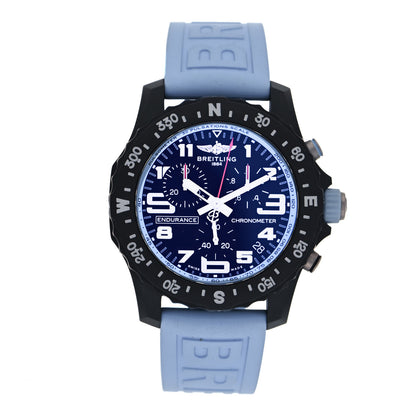 Breitling Black Polymer Rubber 44mm Endurance Pro Quartz Watch Light Blue X82310 1 of 5