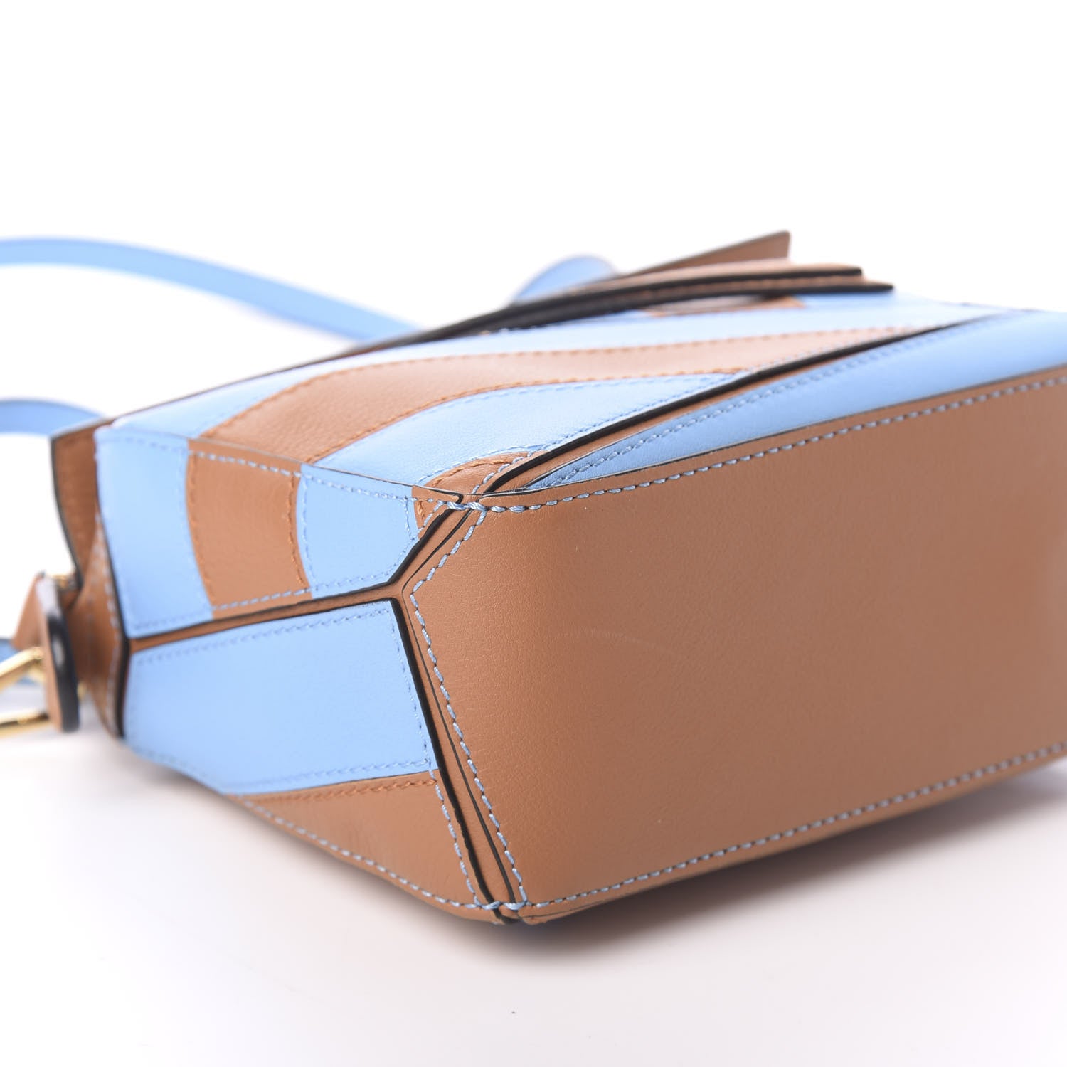Loewe Calfskin Rugby Mini Puzzle Bag Blue Tan 8 of 9