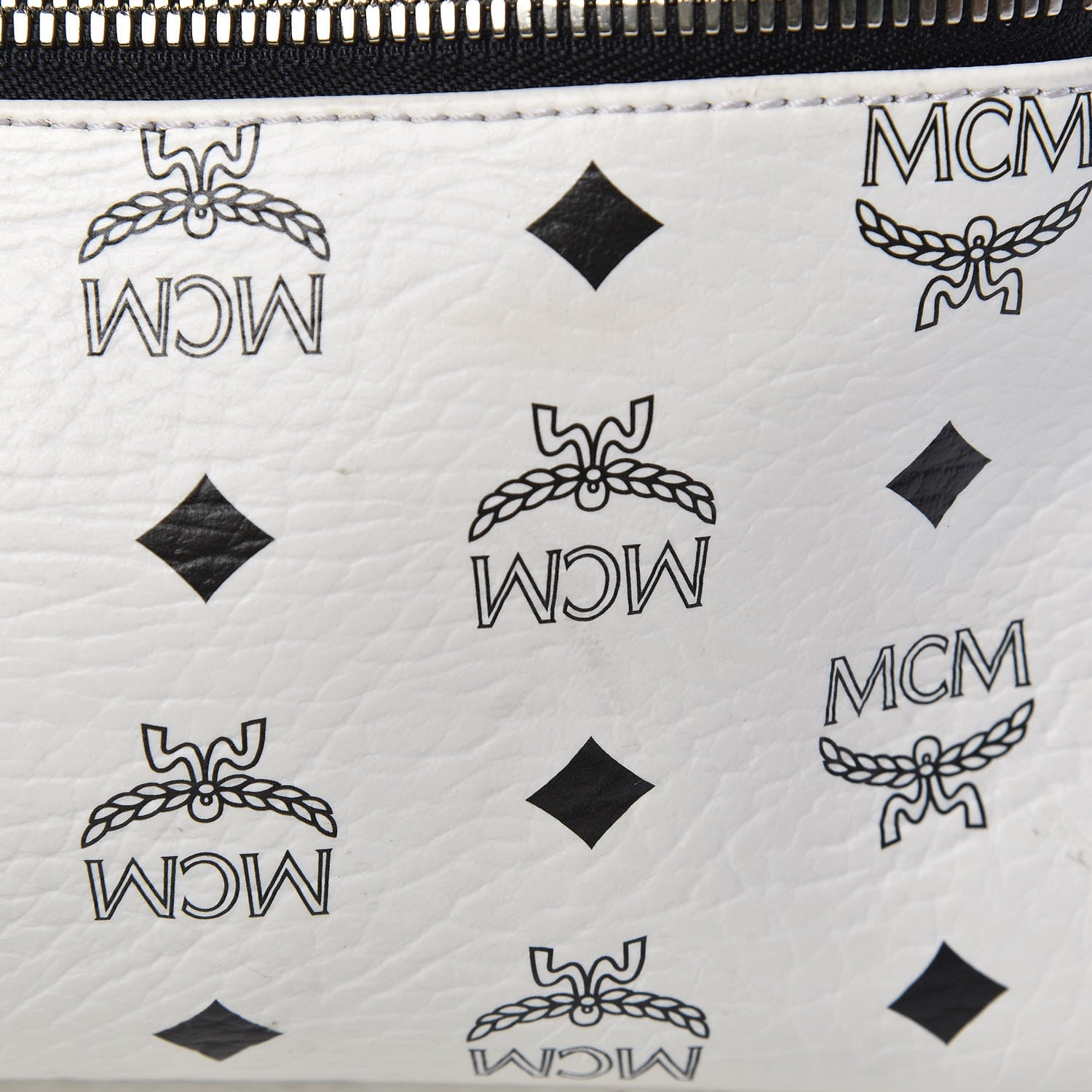 MCM Visetos Studded Medium Dual Stark Backpack White 15 of 32