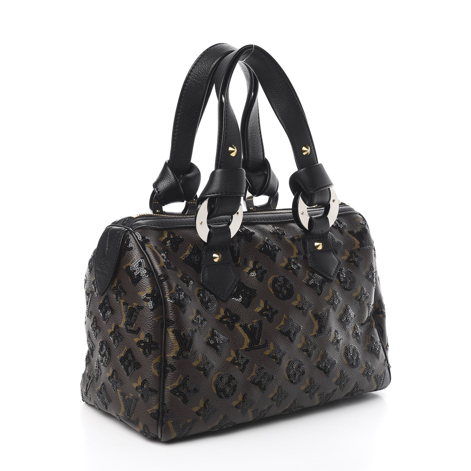 Louis Vuitton Monogram Sequins Eclipse Speedy 28 Black 3 of 11