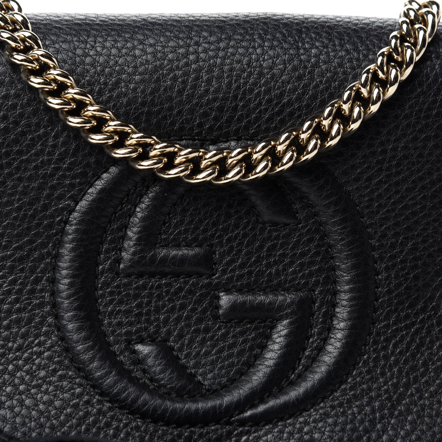 Gucci Pebbled Calfskin Small Soho Flap Crossbody Black 13 of 13