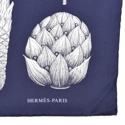 Hermes Silk Index Palmarum Scarf 90 Marine White 2 of 4